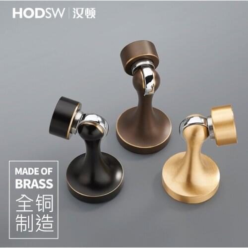 Brass door stop strong magnetic door keeps door bumper simple style high quality electroplated door stopper