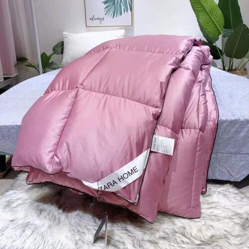 LISM 95% Goose Down Duvet quilted Warm and comfortable cotton 200x230cm size Winter Thick Blanket Solid Color
