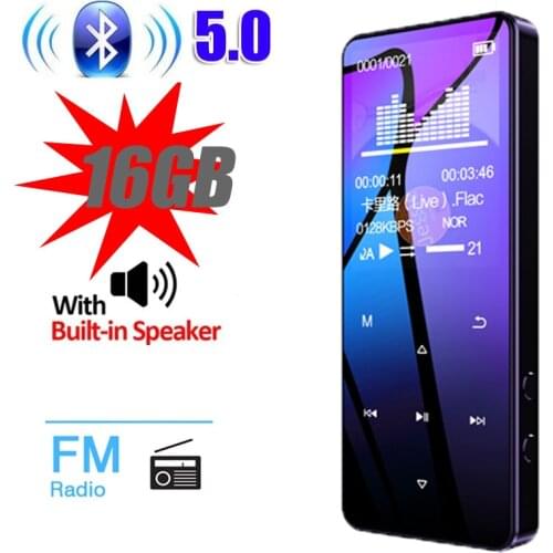 Youtube mp3 player Bluetooth hifi lossless mini music player 16G with fm radio speaker headphones, sport MP 3 metal walkman dap