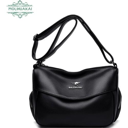 Ladies PU Leather Handbag Large Capacity Wide Shoulder Strap Shoulder Bag New Designer Brand 2021 Summer Casual Messenger Bag