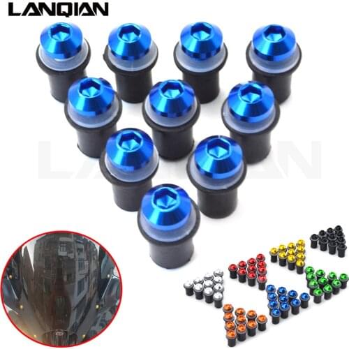 10pcs Windshield Screw Nut Sets Windscreen Aluminum Bolt Kit for Yamaha YZF R1 R6 FZS 1000 Easy to Install