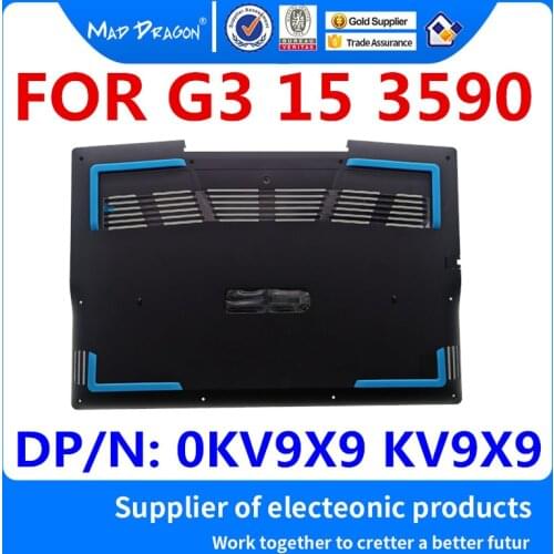 Laptop Bottom Base Bottom Cover Assembly Black shell blue mat NO - Type-C interface for Dell G3 15 3590 G3 3590 0KV9X9 KV9X9