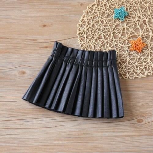 2021 New Summer The New Girls Beautiful Leather Skirt PU Skirt Girl Fashion A-word Skirt