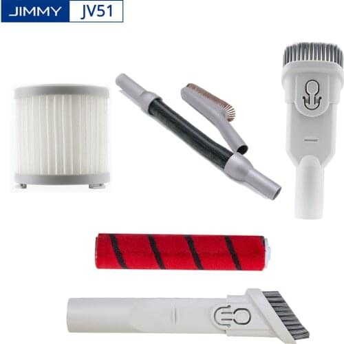 Original JIMMY JV51 Vacuum Cleaner Accessories Crevice Tool HEPA Filter Rolling Brush Dusting Brush Stretch Hose Soft Brush Kit