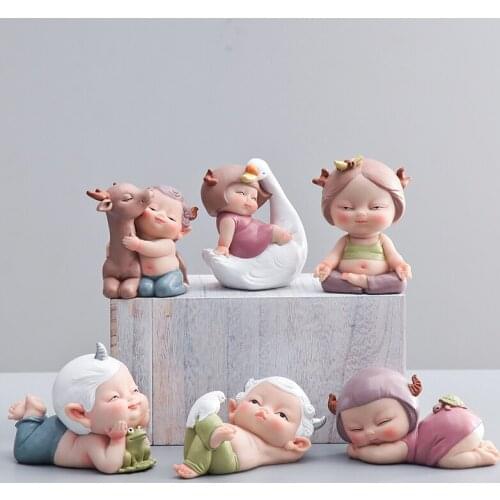 Creative lovely cute Doll Ornaments Arts and Crafts Kawai fairy garden miniatures figurines Birthday Gifts home decoration