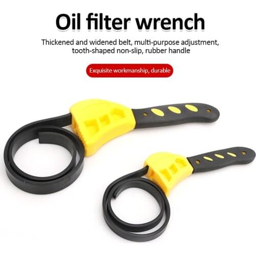 Adjustable Strap Opener Belt Wrench Oil Filter Puller Spanner Chain Oil Filter Cartridge Disassembly Tool Oil Filter Wrench Tool