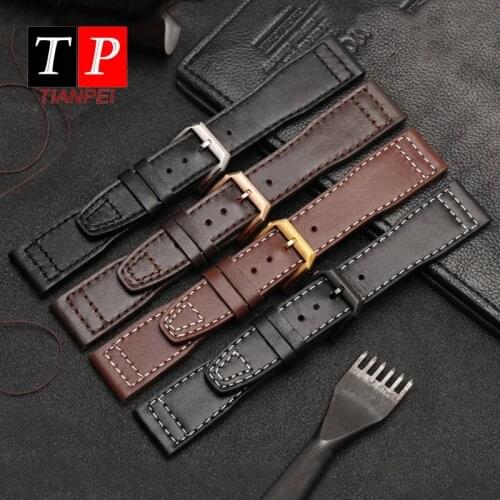 Genuine leather watch band for IWC waterproof pin buckle 22mm watch strap replace 21mm bracelet cowhide sports watch accessories
