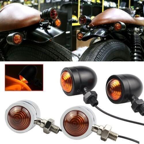 2pcs Motorcycle Turn Signals Lamp Replacement Amber Lens Retro Motorbike Indicator Blinker Lights Motorcycle Equipment