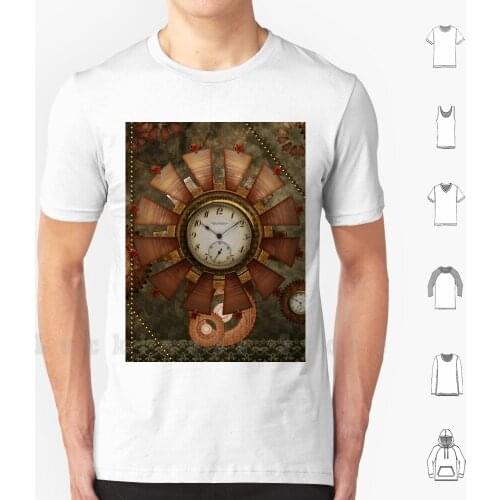 Steampunk , Noble Design T Shirt DIY Cotton Big Size S-6xl Steampunk Steam Technical Mechanical Noble Gear Fibre Time