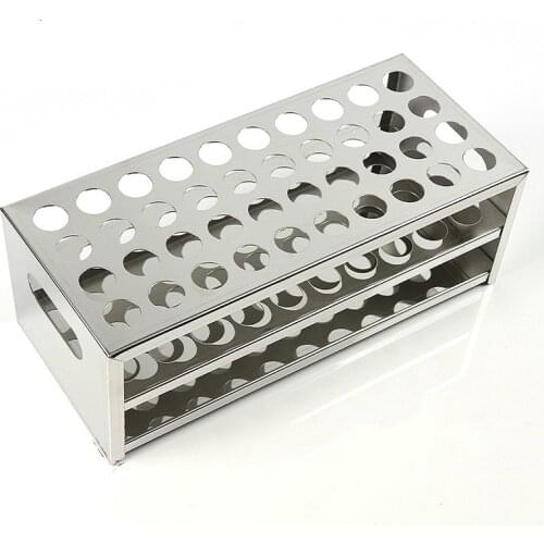 Stainless Steel Rack For Test Tubes SUS Test Tube Holder Diam. 18.5 mm Multifunctional Stand Up To Put 40 Tubes 1 / PK