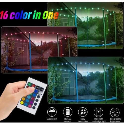 Trampoline Light Remote Control Trampoline Rim LED Light 16 Color Change Waterproof Night LED Lamp For 12Ft 10Ft Trampoline