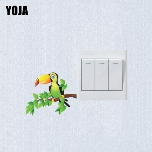 YOJA Unique Branches Parrot Switch Sticker Living Room Bedroom Wall Personalized Decor 10SS0126