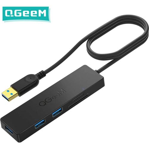 QGeeM USB Hub 3.0 Adapter Card Reader USB Splitter for Xiaomi Laptops Macbook Pro 2015 5 USB 3.0 Hub for PC Computer Accessories