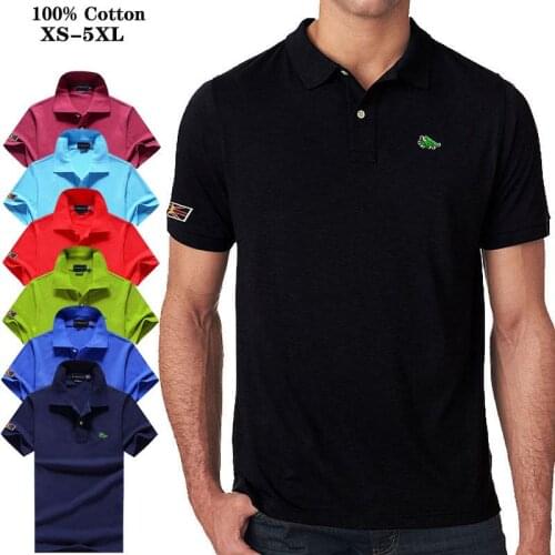 High Quality 100% Cotton Summer New-Design Mens Short Sleeve Polos Shirts Casual Polos Homme Fashion Male Lapel Tops XS-5XL