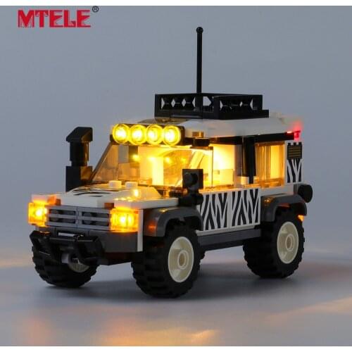 MTELE Brand LED Light Up Kit For CITY Series Safari Off-Roader Toys Compatible With 60267