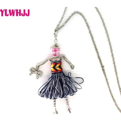 YLWHJJ statement new doll lovely colorful tassel long chain maxi necklaces for women hot girl baby pendant brand fashion jewelry
