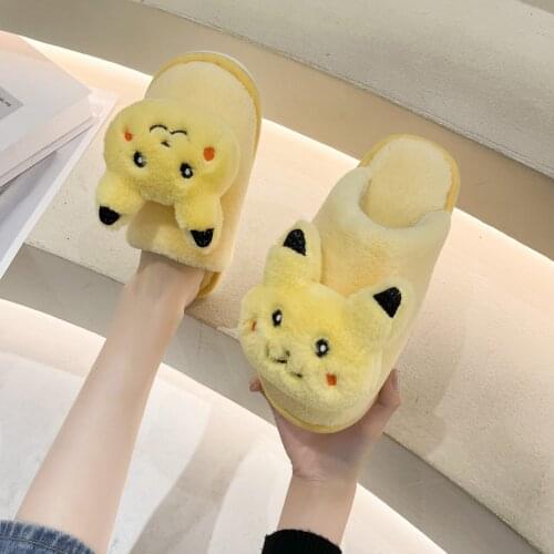 2021 Mew Women Winter Home Slippers Couples Cartoon Slides Non-slip House Flip Flops Indoor Bedroom Floor Cute Doll Women Shoes