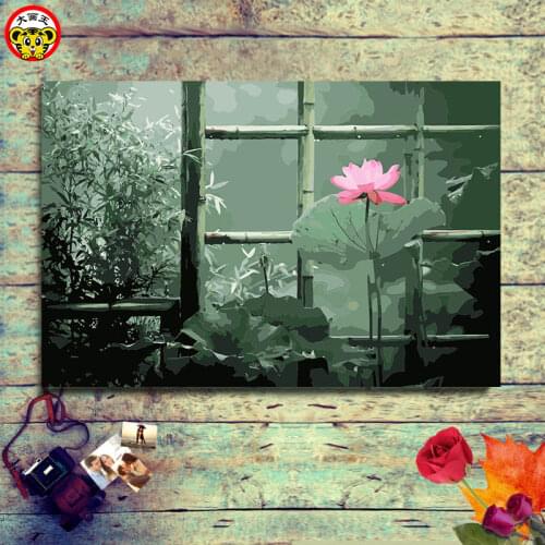 Painting by numbers art paint by number Out of the window paintings drawing coloring by numbers on canvas with frame numbering p