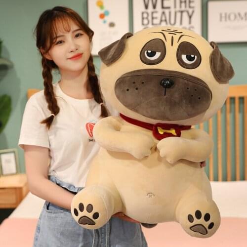 1pc 23-53CM Kawaii Shar Pei Dog Plush Toys Lovely Stuffed Real Life Sitting Dog Dolls for Children Baby Birthday Present Gifts