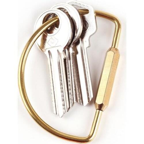 100% Brass Keychain Small Key Holder Clip EDC Travel Metal Organizer Pocket Folder Portable Mini Purse Keys Wallet 2019 Fashion