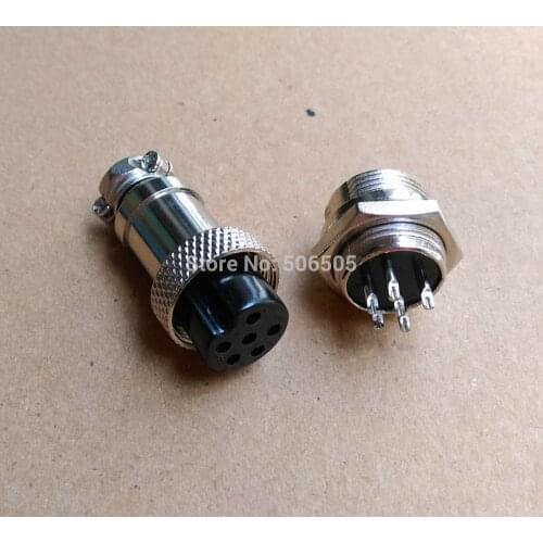 16mm GX16 6 pins aviation plug aviation socket cable joint 2set/lot