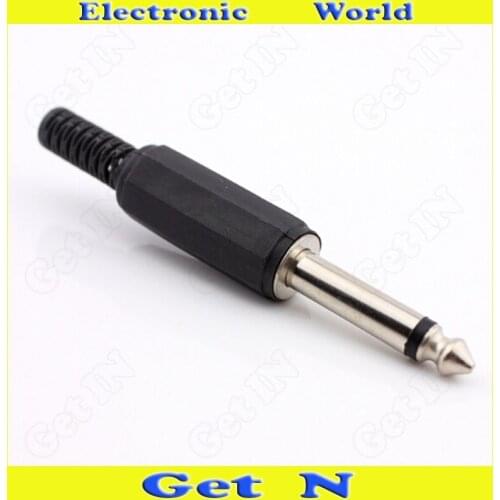 20pcs 6.35mm/6.5mm Mono Track Audio Plastic Weld-On Connector Plug 6.35/6.5 Plug