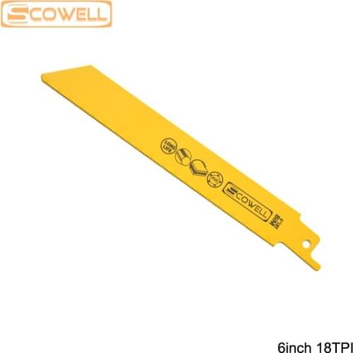 50% OFF 6" HSS-Bimetal Reciprocating Saw Blade (saber saw blade) 18TPI For Cutting Metal Hacksaw Blades Reciprocation Saw blade