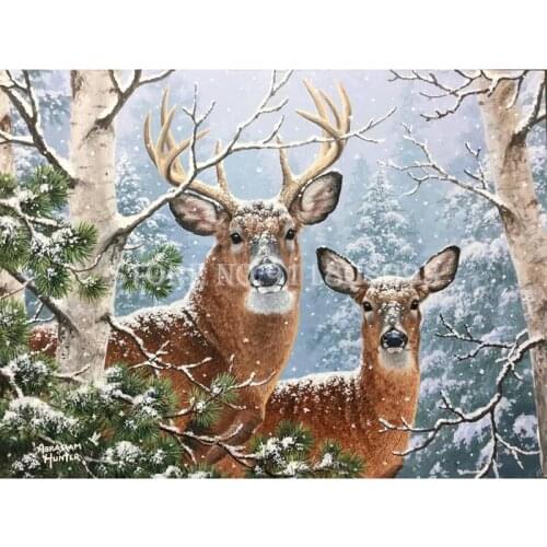 Diamond Embroidery Snow Deer Diamond Painting Full Square/Round Rhinestone Animal Diy Cross Stitch Christmas Gift Decor Handmade