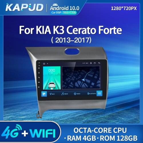 Kapud Android 10.0 Auto Radio 9" Car Multimedia Player Stereo For KIA Cerato K3 Forte 2013-2017 GPS Navigation