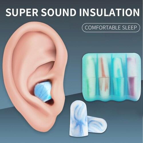4 Pairs Soft Form Anti-noise Earplug Sound Insulation Protection Earplugs for Sleeping Travel Noise Reduction Ear Protector