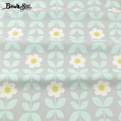 Booksew New Arrival Home Textile Dolls Sunflower Design 100% Gray Cotton Twill Fabric Patchwork Sewing Bedding Set Crafts