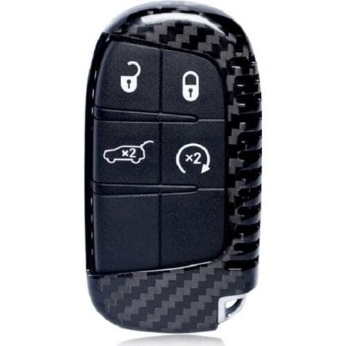 Remote Key Fob Cover Shell For 2014-2018 Jeep Grand Cherokee 2015 2016 2017 Carbon Fiber Key Case Car Styling Accessories