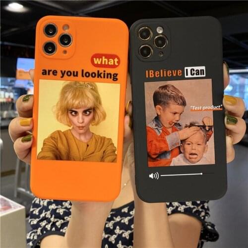 KJOEW Case For iPhone 11 Pro Max XR XS Max X 7 8 Plus SE 2020 NEW Funny Boy Girl Square Candy Color Camera Protection Back Cover