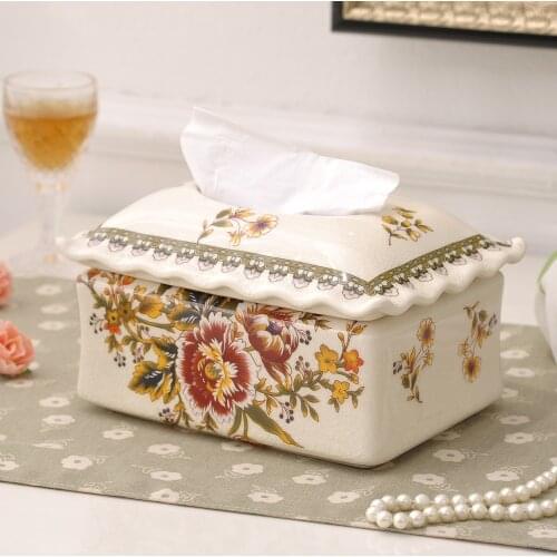 Ceramic arts and crafts household tissue box creative carton home decoration ornaments