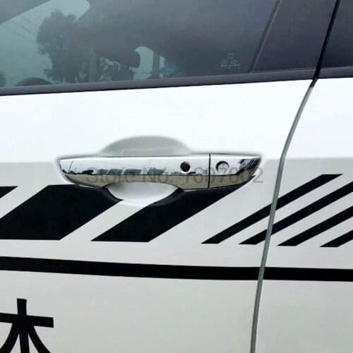 For Honda For Civic 2016 Left-handed Driving 8pcs ABS Chrome Car Exterior 3 Holes Side Door Handle Cover Trim Decoration