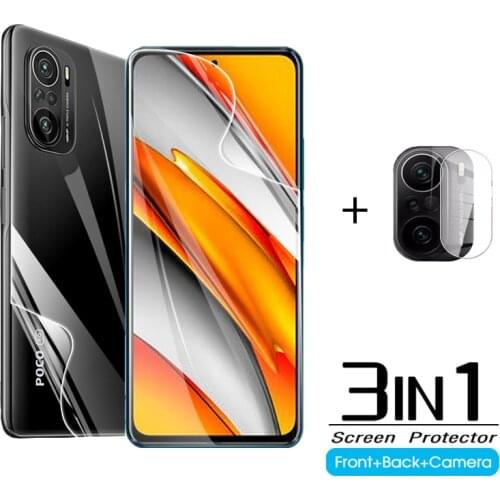 3 in 1 hydrogel soft film for xiaomi mi poco f3 front and back film for xiaomi xiomi mi poco x3 pro protective film Not Glas