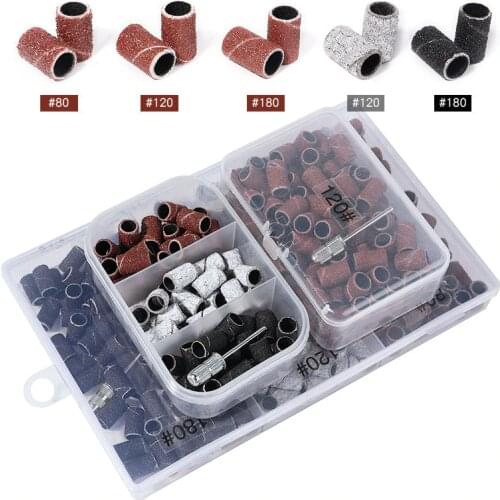 75pcs/100pcs/210pcs Nail Sanding Bands For Nail Drill Bits Manicure Pedicure Gel Polish Remover Nail Sanders Accessories Tool