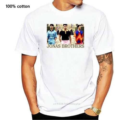Jonas Brothers Nick Jonas Joe Jonas Kevin Jonas Men White T Shirt Cotton S-3Xl New Cool Tee Shirt