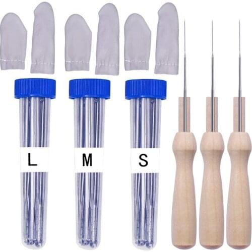 Nonvor Needle Felting Kit Tools Wool Felt Fabric Craft Pocked Needles Set Supplies with Felting Color Coded Wool Supplies Starte