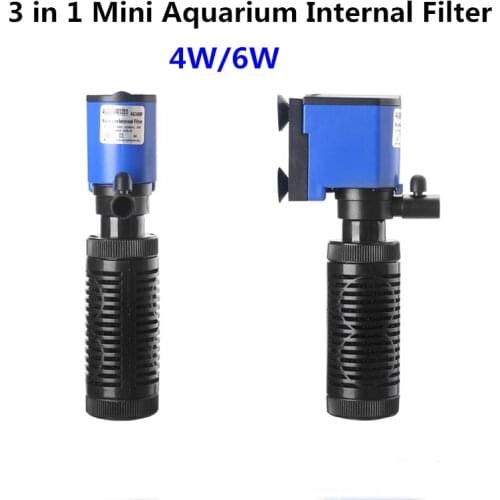 New 3 In 1 Mini Aquarium Internal Filter Pump Submersible Filter Air Pump Water Circulation For Fish Tank Turtle Tank