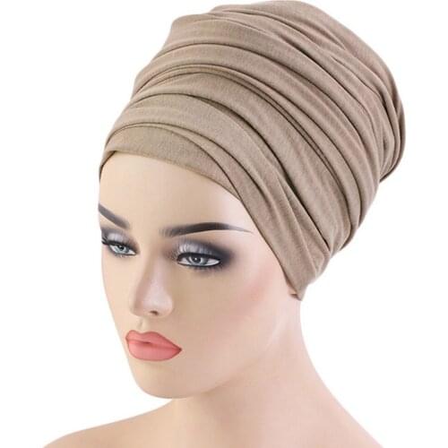 Long Soft Elastic Muslim Bandanas hijabs Islamic Chemo Cap Headwraps Stretch Women headscarf Turban