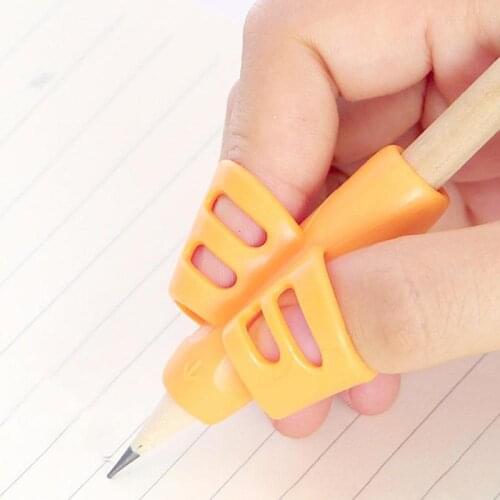 NEW 3pcs Kids Writing Pencil Holder school child homework Learning Pen Double finger grip pen holder Aid Grip Posture Correction