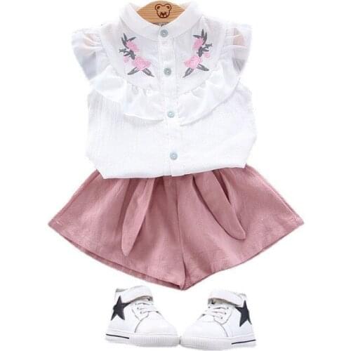 New Summer Children Cotton Clothes Suit Baby Girls Fashion Shirt Shorts 2Pcs/sets Kids Infant Clothing Toddler Casual Sportswear