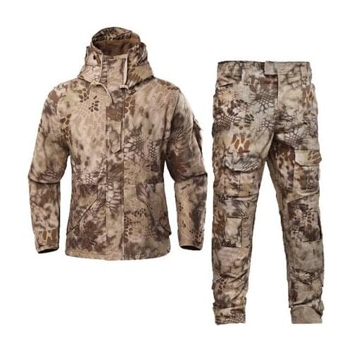 New outdoor autumn and winter plus velvet camouflage suit male special forces training combat field female thickened overalls