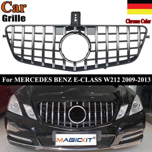 MagicKit FOR MERCEDES BENZ E-CLASS W212 09-2013 FRONT GRILLE CHROME PANAMERICANA GT STYLE