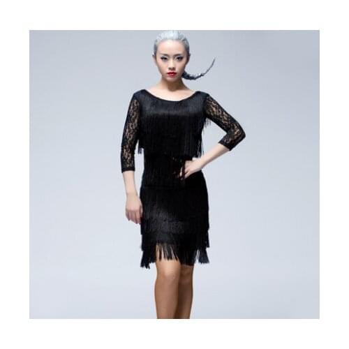 Latin Dance Dress Sexy Lace Tassels Skirts franjas roupas danskleding Dancing Shirts Tanzrock Latein Samba vestido latino mujer
