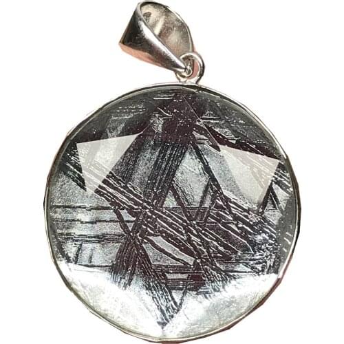 Genuine Natural Gibeon Iron Meteorite David Star Shape Moldavite 925 Sterling Silver For Women Men Necklace Pendant Grade AAAAA