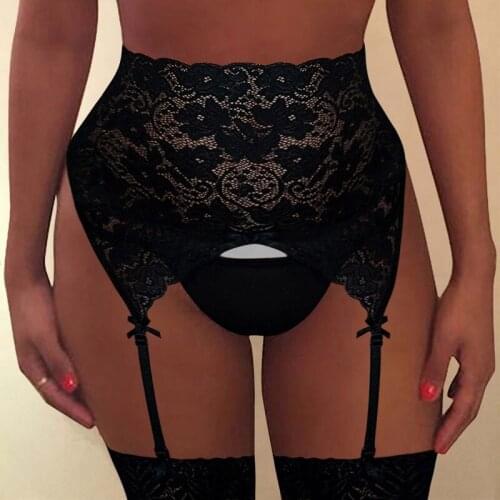 Sexy Hot Lingerie Plus Size 3XL Garter Black Women Stocking Suspenders Garter Belt Lace mesh Skirt Sexy Tanga Girls Bandage