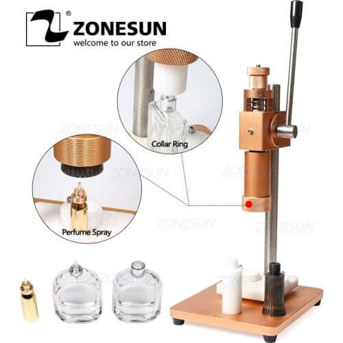 ZONESUN 13/15/18/20mm Dual Use Manual Perfume Bottle Crimping Machine For Sprayer Collar Ring Capper Perfume Capping Machine