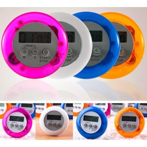 Cooking Timer Digital Alarm Kitchen Timers Gadgets Mini Cute Round LCD Display Count Down Tools With Clip LX8899